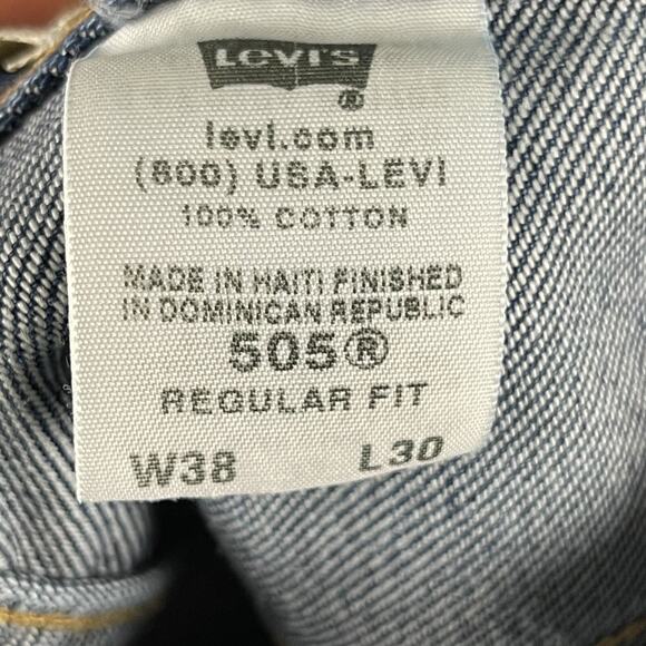 VTG Levis 505 Jean Mens 38x30 Medium Wash Regular Fit Straight Deadstock Y2K NEW - Picture 15 of 16